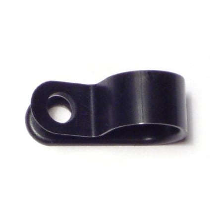 Midwest Fastener Cable Clip, Nylon, 7/16 in Bundle Dia., Black, 3/8 in L, 15 PK 64225